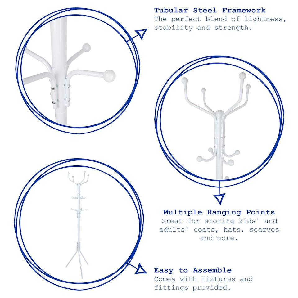 image 1 of Harbour Housewares Free-Standing Steel Coat Rack - Black | Black | Black | One Size