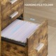image 4 of HOMCOM Mobile Filing Cabinet, Lockable File Cabinet with 2 keys Rustic Brown | Brown | Rustic Brown