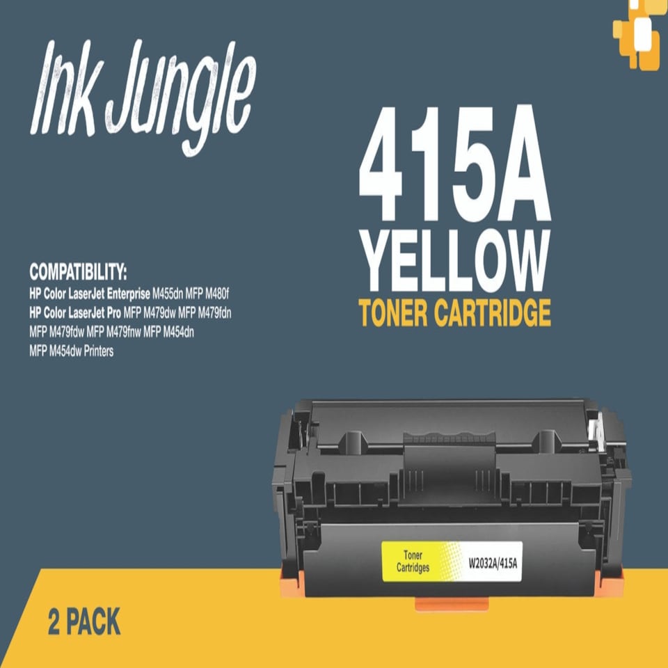 image 1 of 2x Compatible HP 415A Yellow Toner Cartridges Yellow