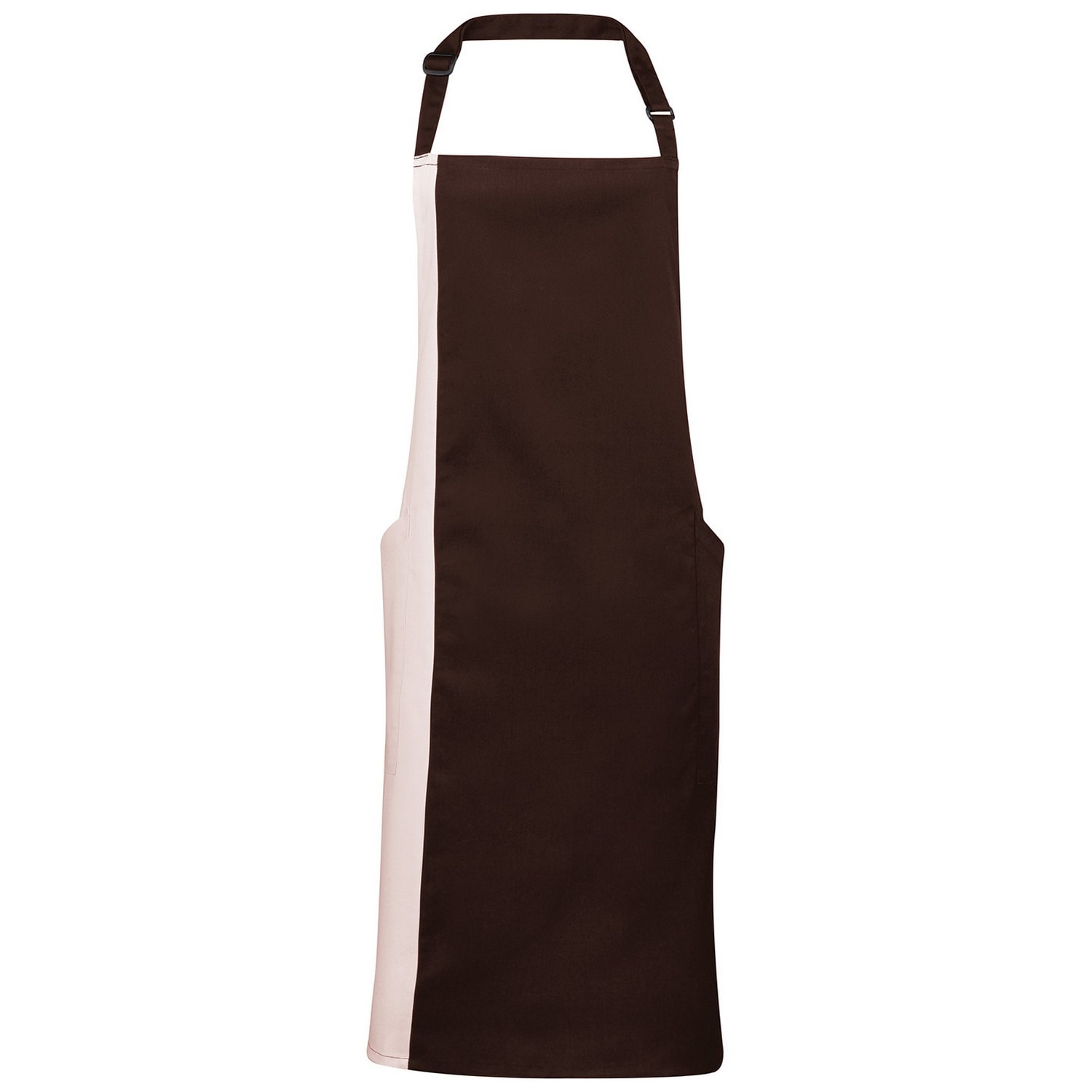 Premier Contrast Bibbed Full Apron Brown Brown/Natural One Size 1