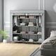 image 6 of HOMCOM Fabric Wardrobe w/ 12 Shelves 2 Hanging Rails Foldable Closets Grey