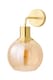 image 1 of ValueLights Bellamy Gold Wired Wall Light Amber Shade | Gold | Amber
