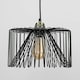 image 2 of ValueLights Casco Low-Hanging Lampholder Brushed Gold Pendant Light with Black Drum Shade and E27 Pear LED 4W Warm White 2700K Bulb