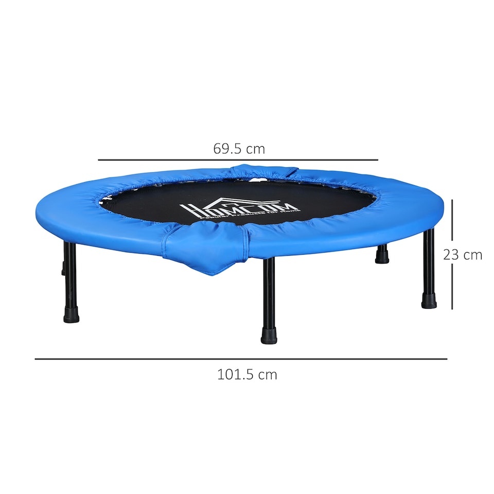 image 1 of HOMCOM Dia. 101cm Fitness Trampoline Exercise, Max Load 150 KG, Blue Black | Blue | Blue