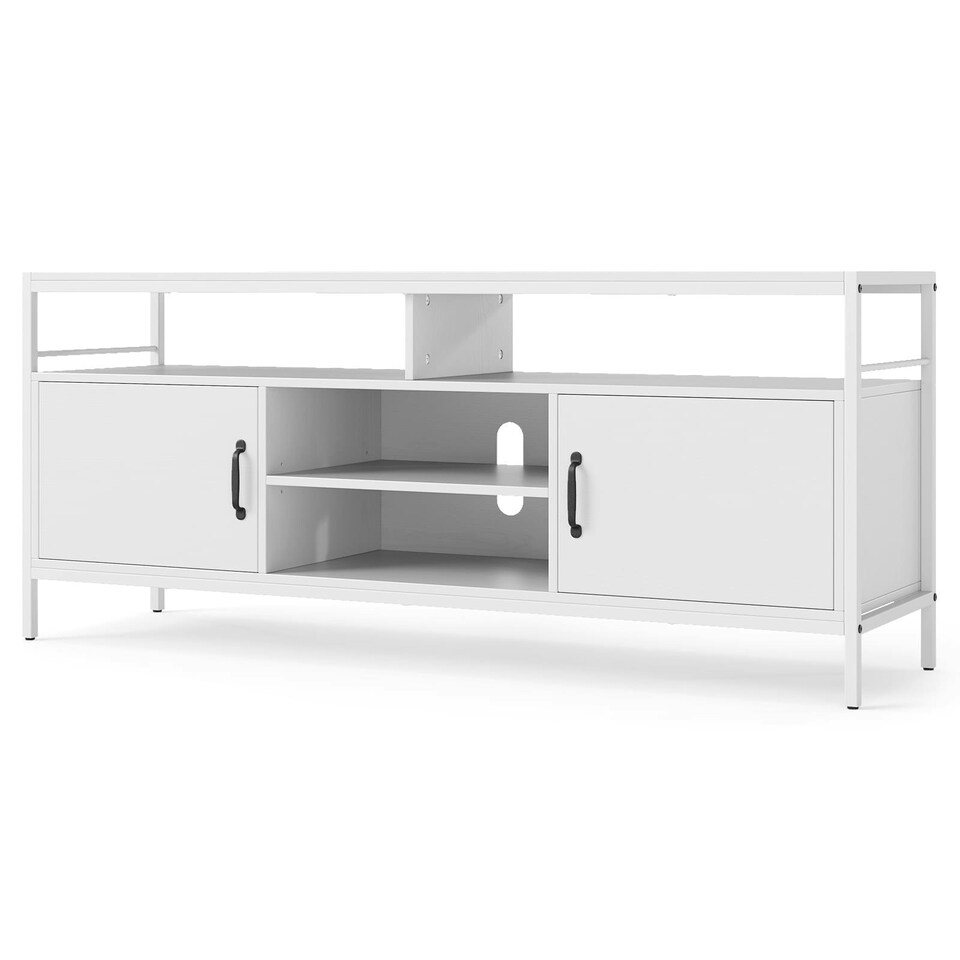 COSTWAY TV Stand for TVs up to 65 Inches Entertainment Center White White