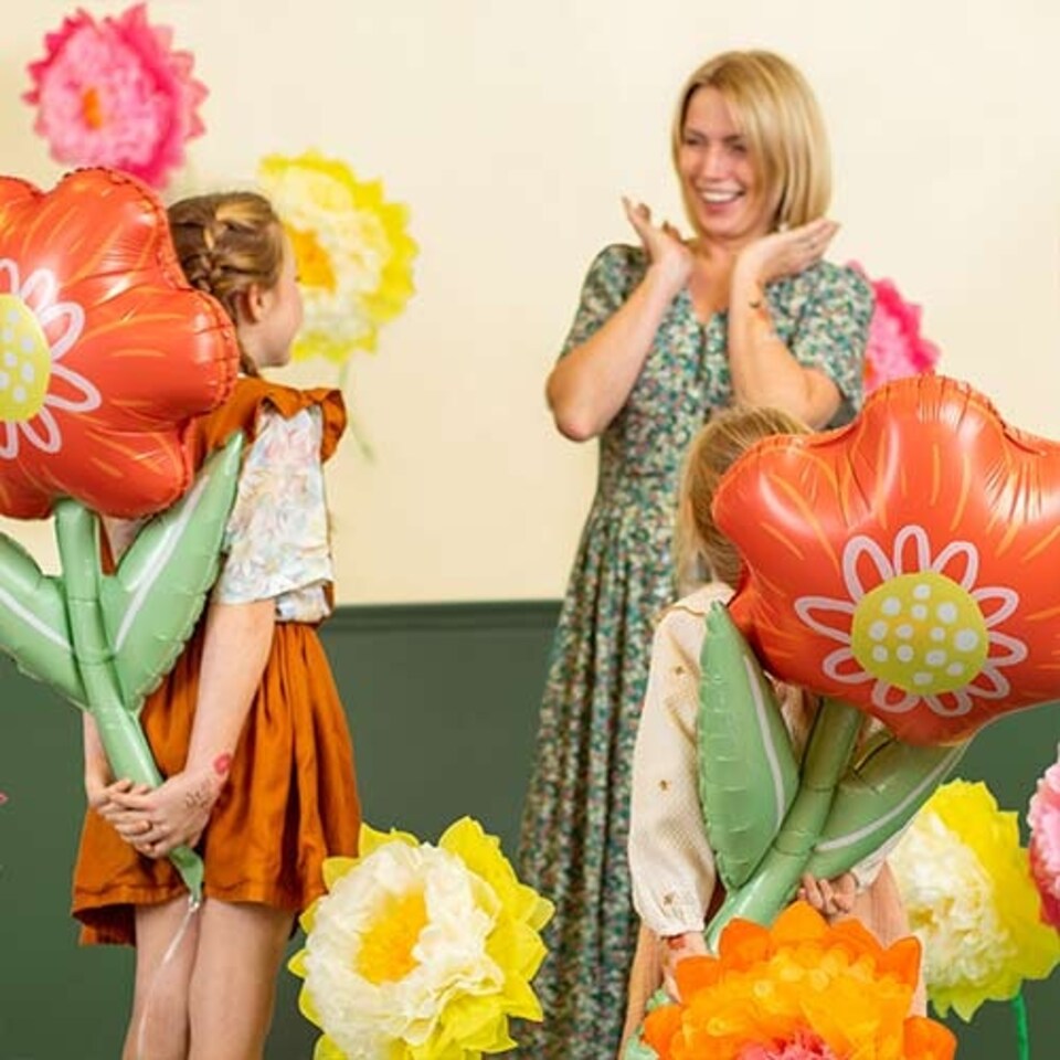 image 1 of Vibrant Flowers Tissue Paper Decorations - Pack of 3