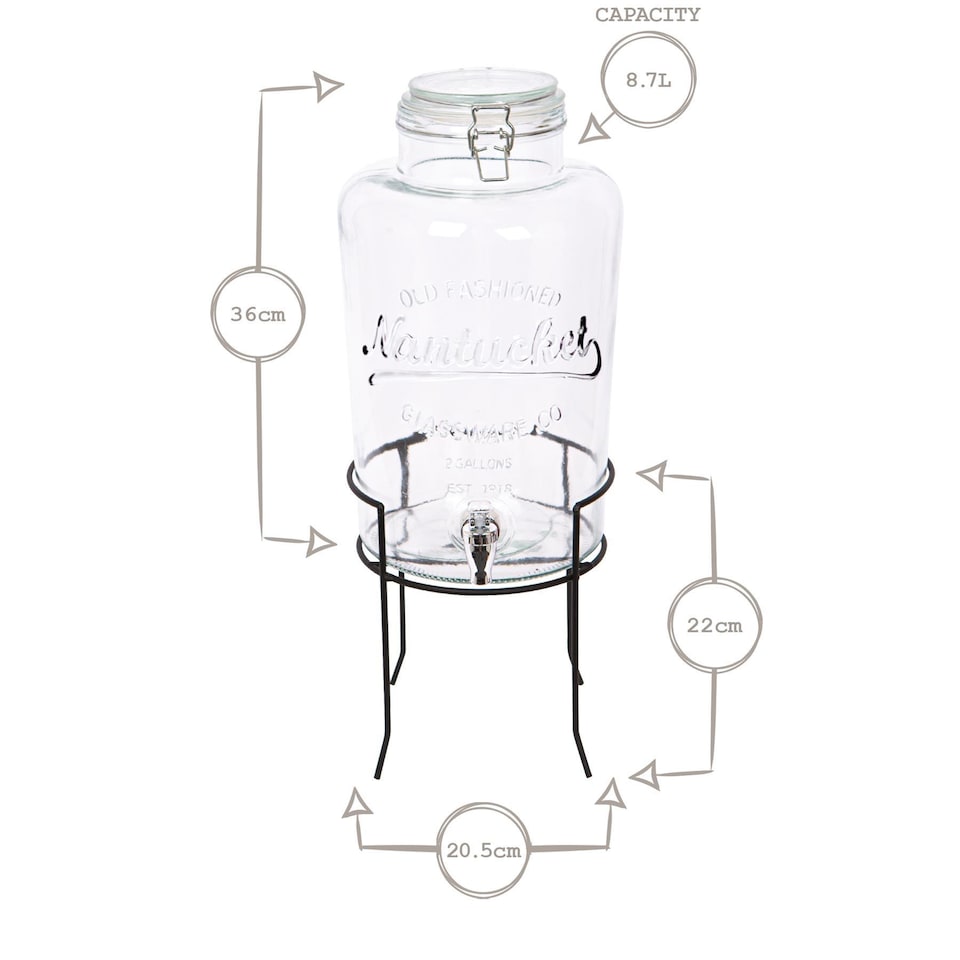 image 1 of Rink Drink Glass Drinks Dispensers with Tap - 8.7L - Pack of 2