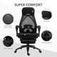 image 5 of Vinsetto Mesh Swivel Task Chair for Home Office Desk Recliner w/ Footrest Black