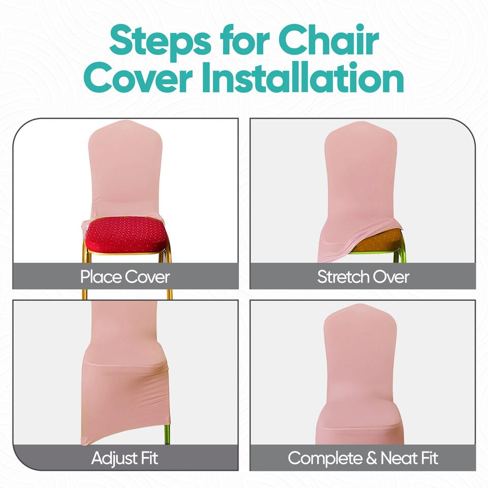 image 1 of Chair Cover Spandex Polyester Stretch Fabric Dining Slipcovers - 10pcs