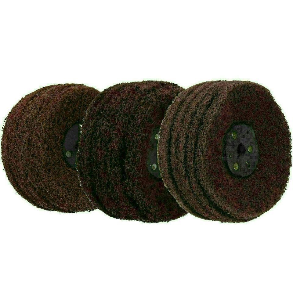 image 1 of Coarse Medium Fine Abrasive Scotch Mops Rust Paint Remover Polish 4" x 6 Row