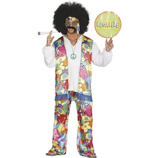 Fiestas Guirca Mens Hippie Rainbow Costume Set | Multi | Multicoloured | L | 1