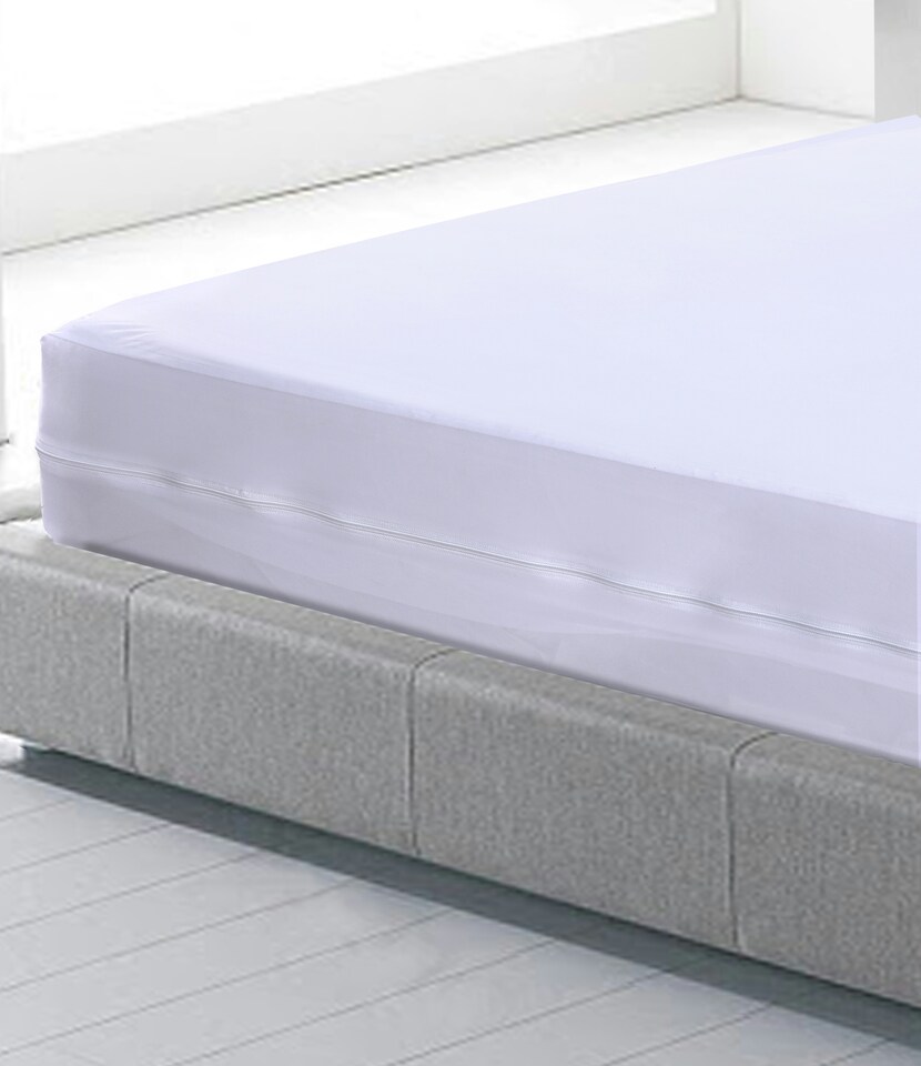 image 1 of Anti Bed Bug Mattress Protector Waterproof Fully Encased Zipped Mattress Cover Dust Mite Proof | White | King