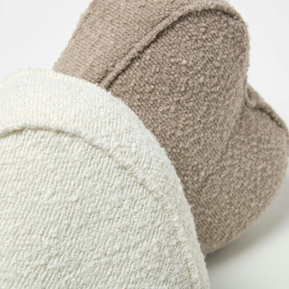 image 1 of Homescapes Luxury Boucle Fabric Heart Doorstop Set of 2