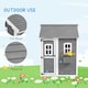 image 4 of Outsunny Wooden Wendy House for Kids with Floor, for Gardens, Patios - Grey