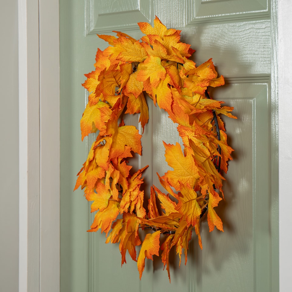 image 1 of 50cm Hanging Bright Autumn Faux Wreath