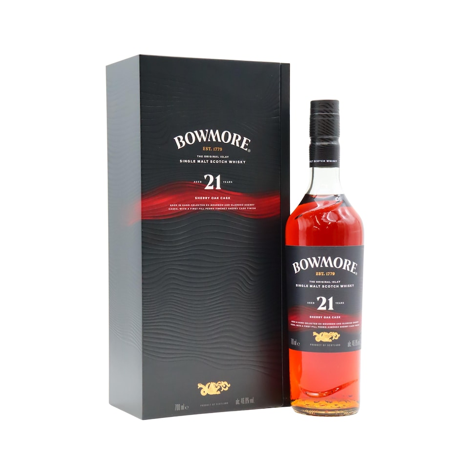 Bowmore - Sherry Oak Collection Islay Single Malt Scotch 21 year old Whisky | Multi | Tobacco, heather, and beeswax | 700