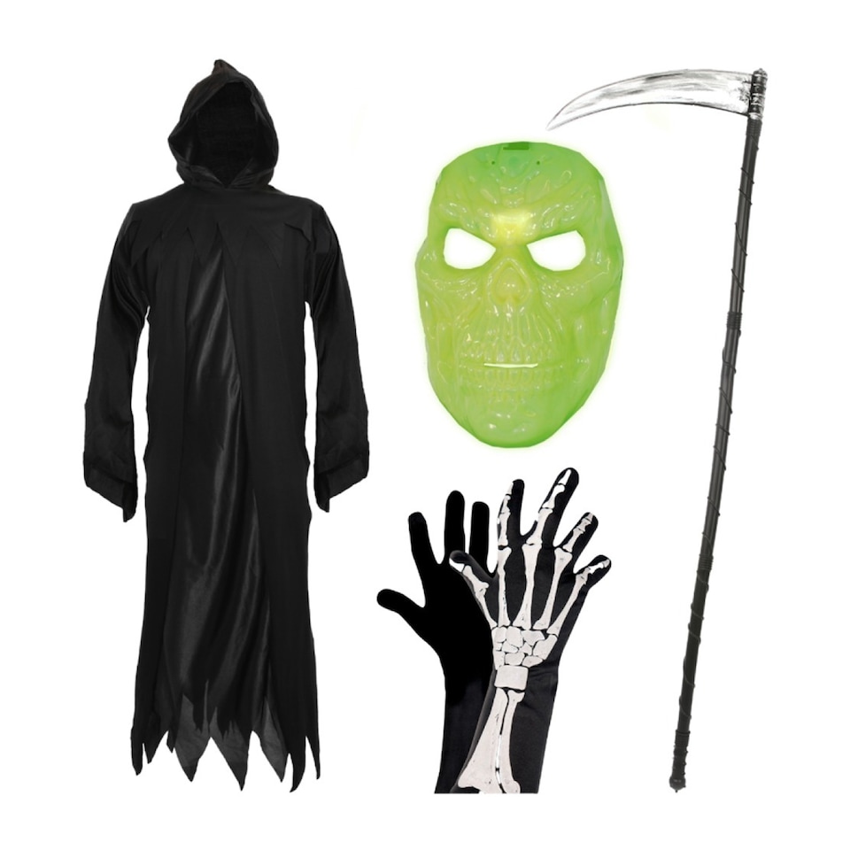 image 1 of Glow in the Dark Reaper Costume | Black | S