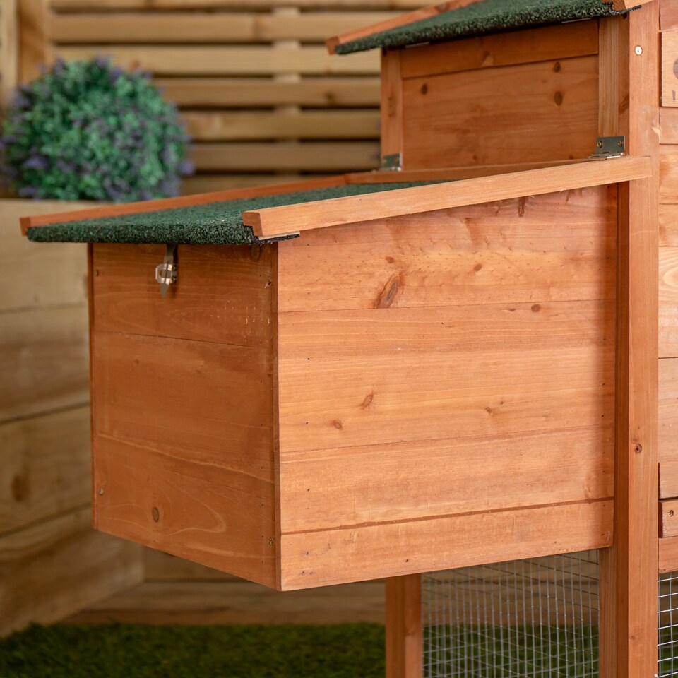 image 1 of 88cm x 1.79m Samuel Alexander Large Wooden Outdoor Hutch for Small Animals with Run
