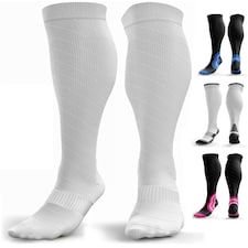 aZengear Compression Socks for Women & Men (20-30 mmHg) Knee-High Flight Socks, Calf Support for Travel, Running - Seamless Toe, Padded Heel and Sole