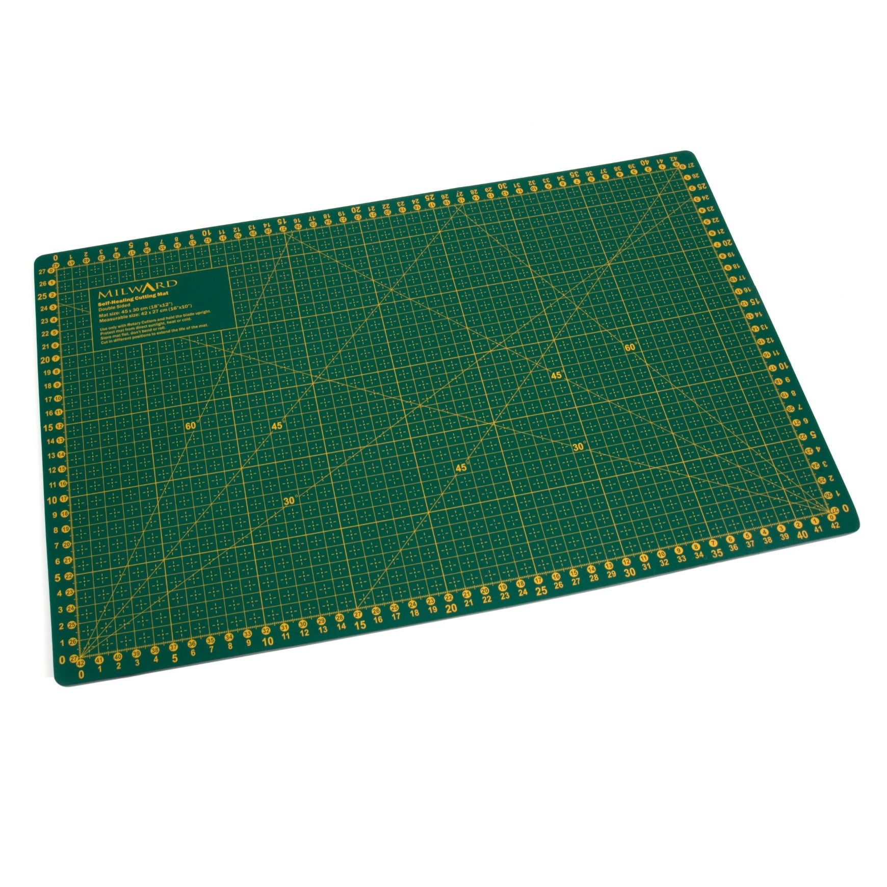 Milward Cutting Mat - 45x30cm Self-Healing, Double-Sided Metric & Imperial for A3 Materials
