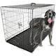 image 1 of DogCrates+ 46-Inch XXL Foldable Dog Crate with 2 Doors, Heavy-Duty Metal Frame & Removable Tray – Black Black | One Size