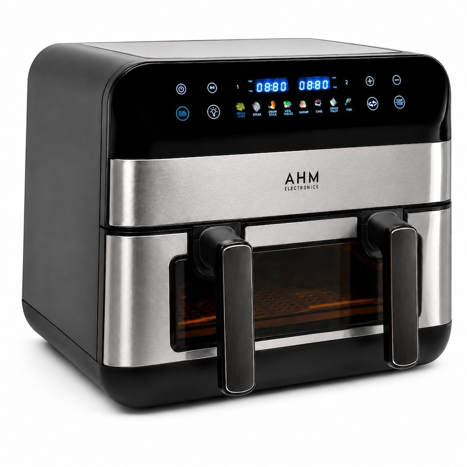 image 1 of AHM Electronics Air Fryer - 10L Multi Basket with Dual Cook, 3 in 1 Basket Combination, 8 Cooking Presets, Large Viewing Window,