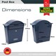 image 4 of Burg-Wachter Classic Wall Mounted Galvanised Steel Lockable Weatherproof Post Box - 36x37x13cm Blue | Midnight Blue