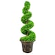 image 6 of 120cm Green Large Leaf Spiral with Decorative Planter | Green | 4ft