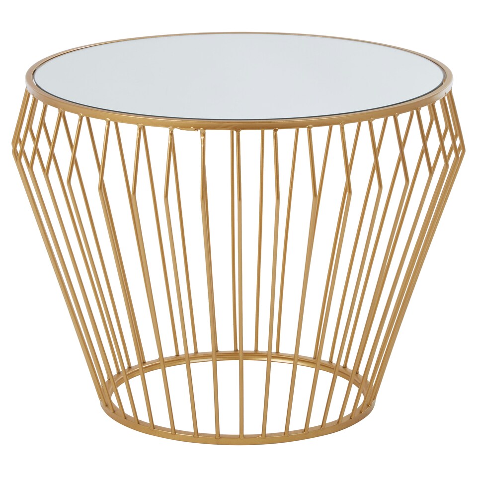 image 1 of Avantis Round Side Table With Gold Polished Frame Gold