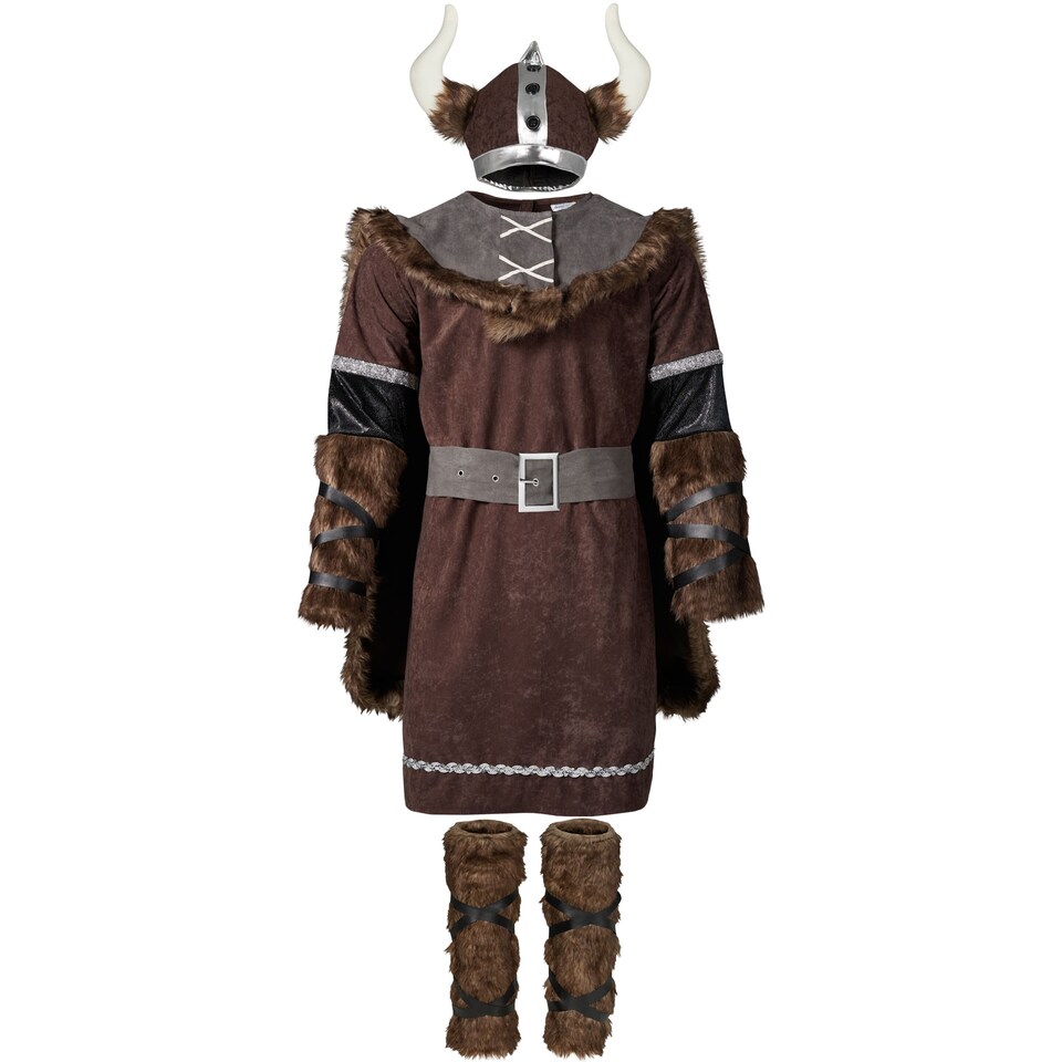 image 1 of Mens Fancy Dress Costume - Viking | Brown | brown | S | 1