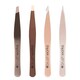 image 2 of Brushworks 4 Piece Combination Tweezer Set - Gold
