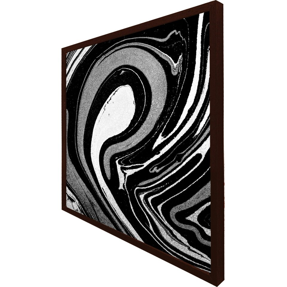 image 1 of Black marbled paint (Picutre Frame) White | S