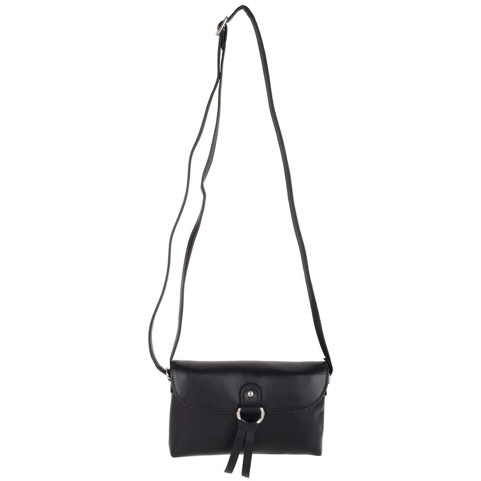 image 1 of Premium Soft Genuine Leather Cross Body Shoulder Bag, Tassel Detail Blue | Slate Blue