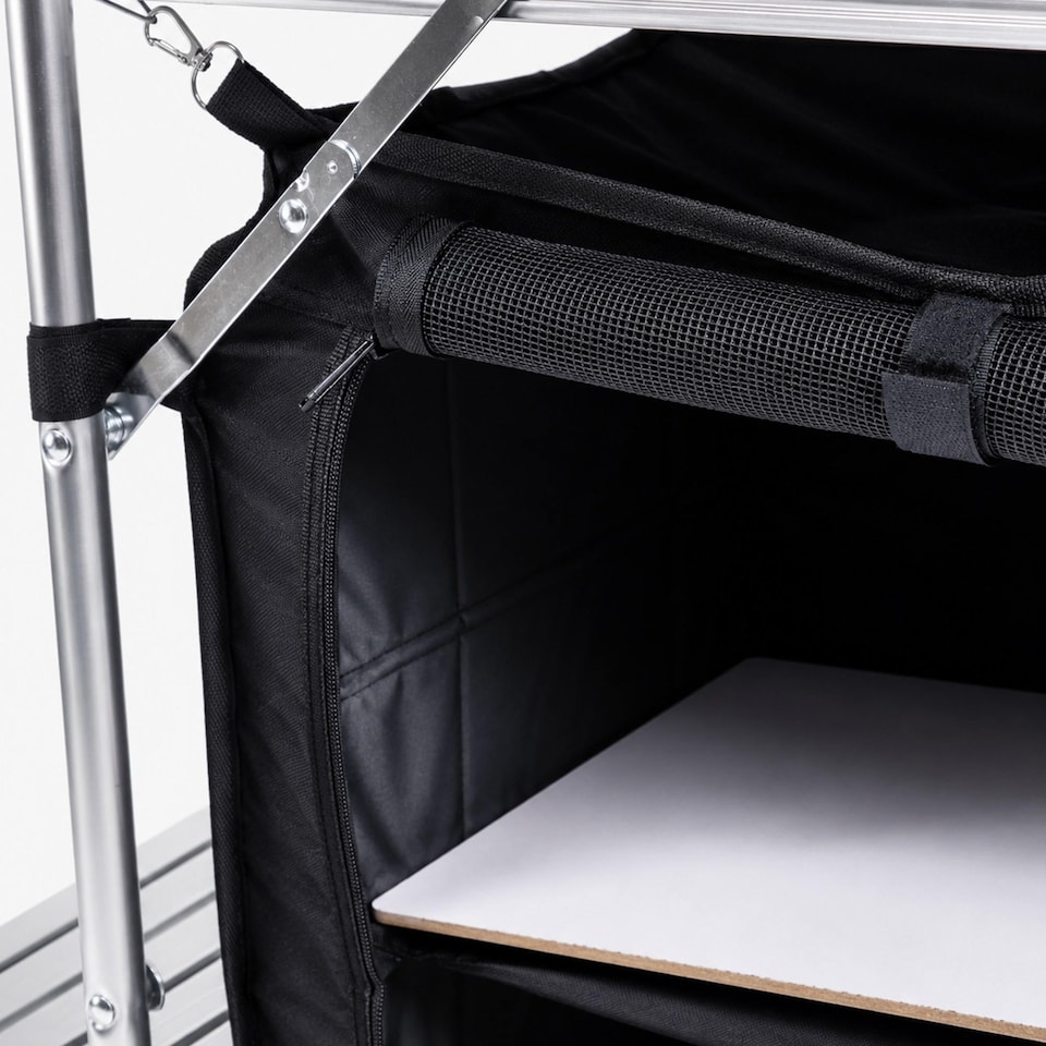 image 1 of Portable Folding Outdoor Aluminium Camping Travel Kitchen Work Top | Black