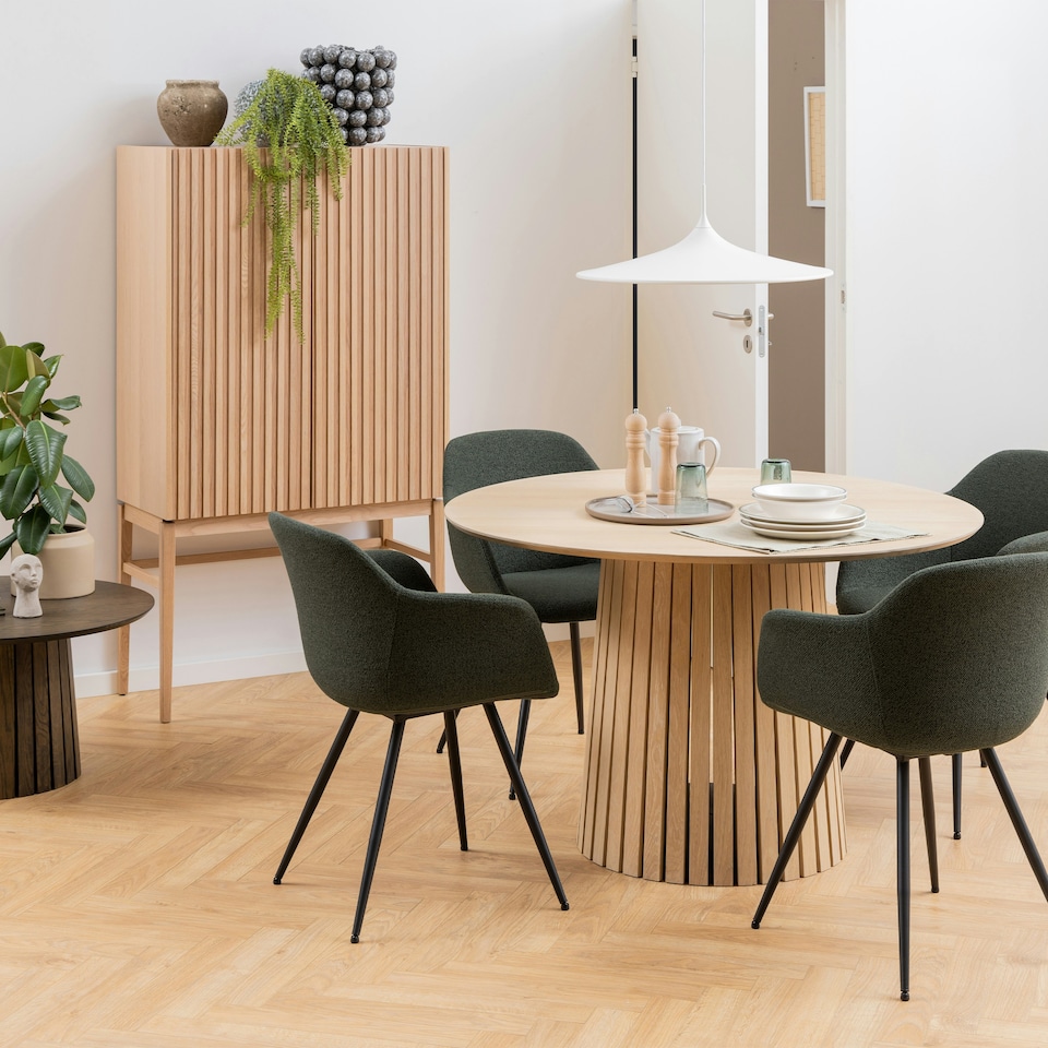image 1 of Christo Round Dining Table in White Oak