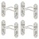 image 1 of Lisbon Metal Lever Latch Door Handles Set Rose Internal & External | Silver | Satin Nickel Bathroom | Set of 4