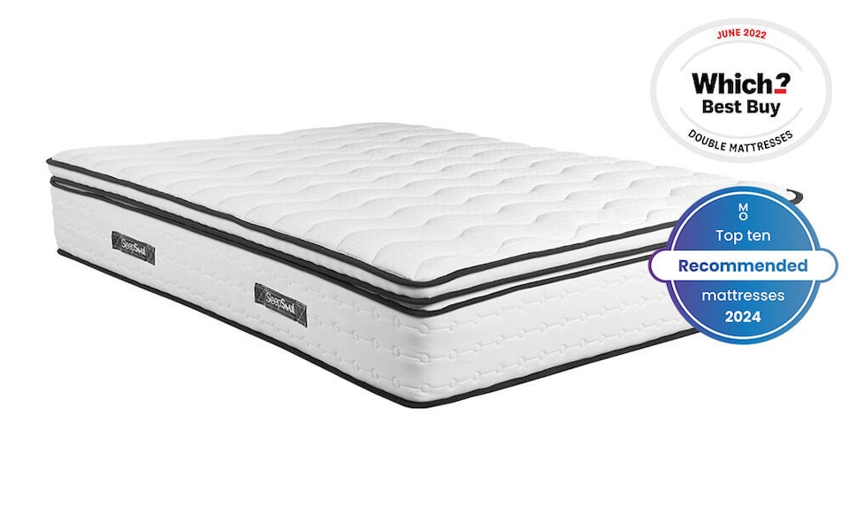 image 1 of SleepSoul Space 2000 Pocket Memory Pillow Top Mattress Double | White | 1
