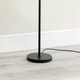 image 1 of ValueLights Marissa Grey and Metallic Chrome Shade with Black Stacked Ball Floor Lamp