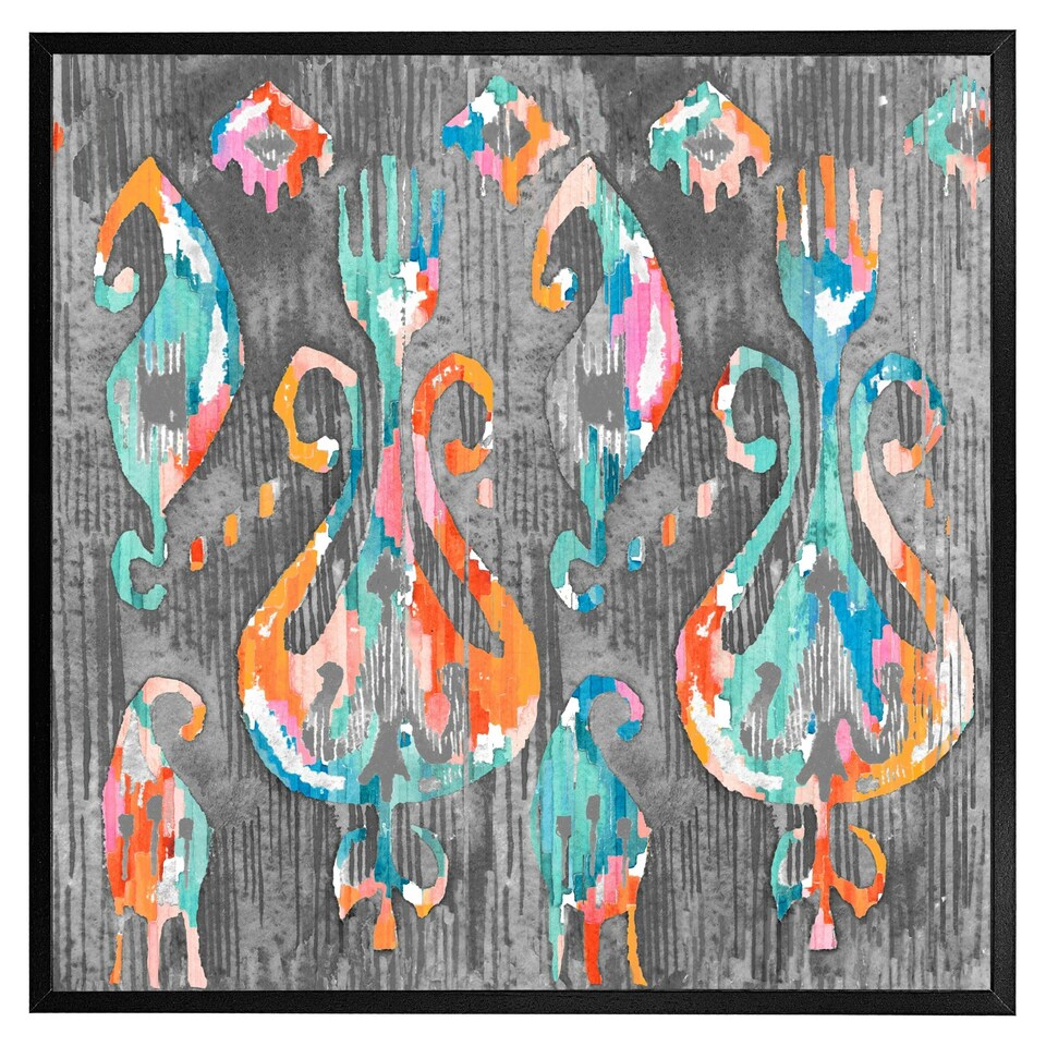 image 1 of Trendy tribal pattern in watercolour style (Picture Frame) Black | XL