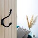 image 5 of Hammer & Tongs Antique Deco Hat & Coat Hook - W30mm x H135mm - Black