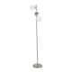image 1 of ValueLights Jas Opal White Frosted Glass Globe Shades 3 Way Silver Chrome Floor Lamp