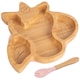 image 1 of Tiny Dining Bamboo Unicorn Baby Weaning Plate & Fork Set - Pastel Pink