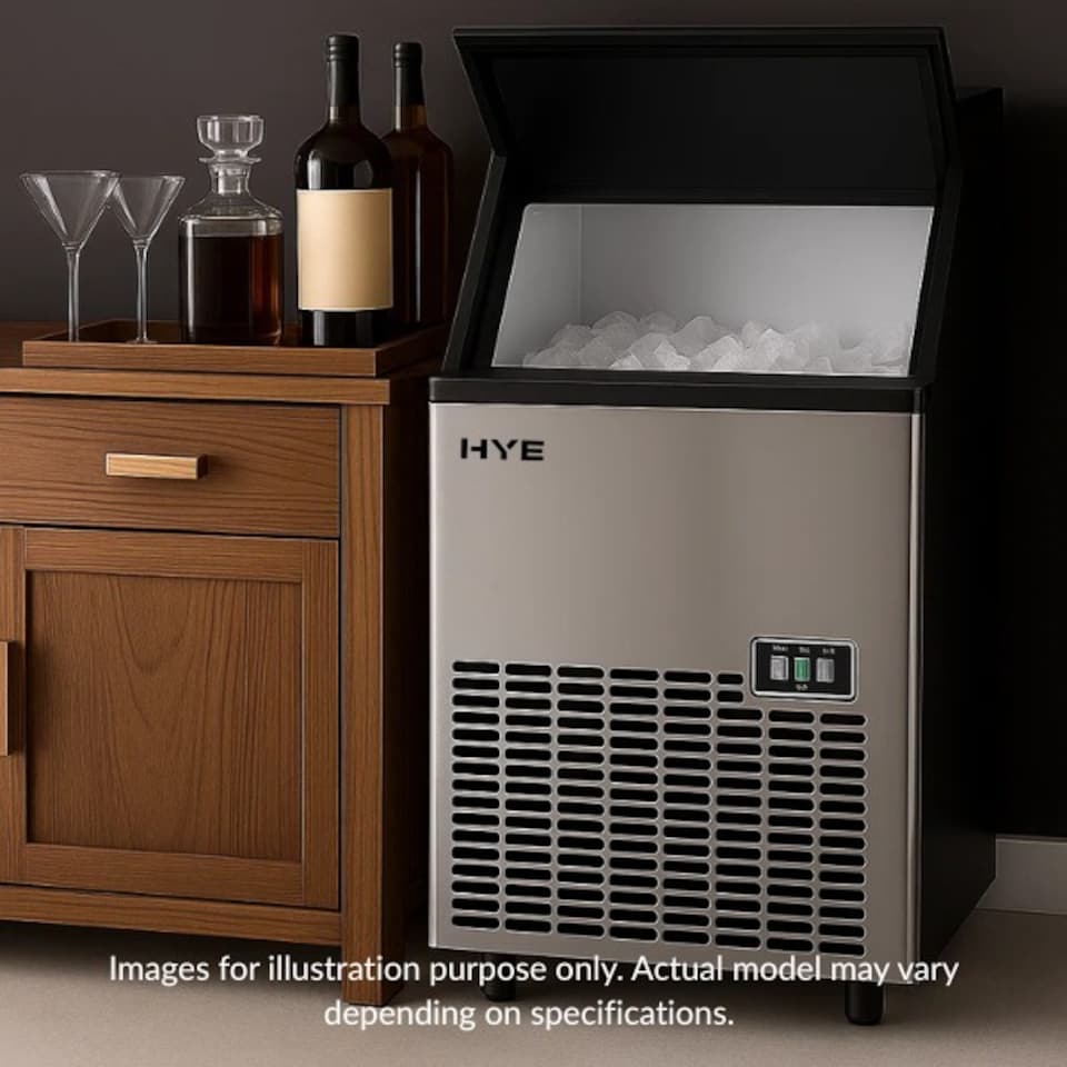 image 1 of HYE 45kg Large Commercial Ice Machine - Stainless Steel - IM45KB27