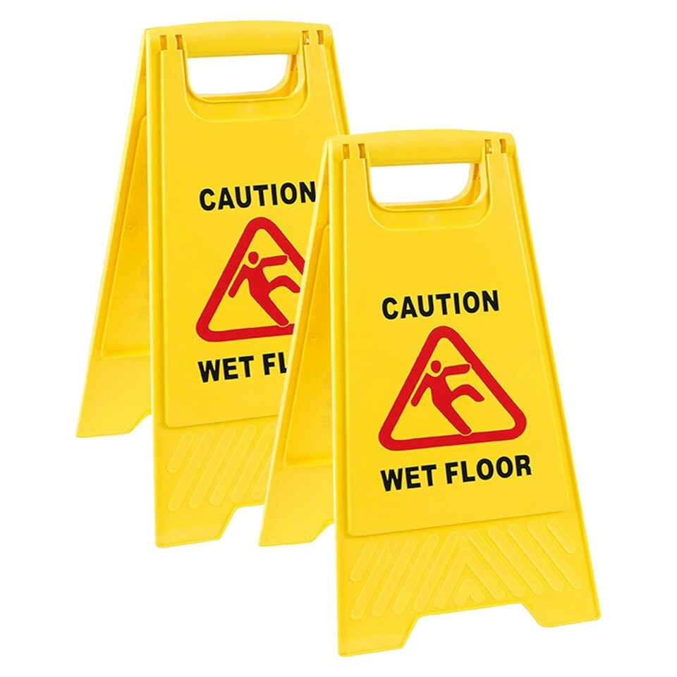image 1 of 3 x Bright Yellow 'A' Frame Wet Floor Safety Warning Caution Sign Double Sided