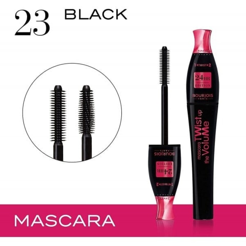 Bourjois Twist Up The Volume 2-In-1 Volume & Length 24Hr Mascara - 23 Black N/A