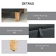 image 5 of HOMCOM Linen Storage Ottoman Storage Box with Rubberwood Legs, Dark Grey