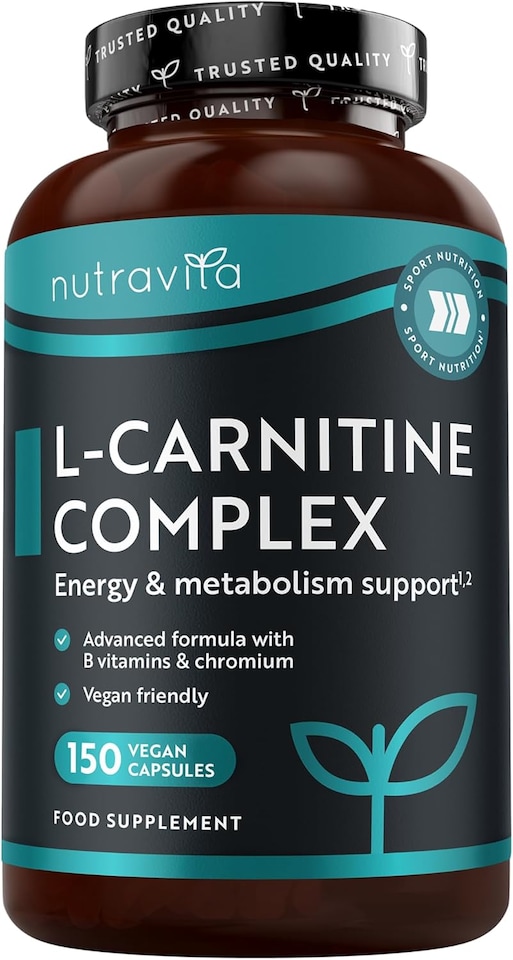 high strength l carnitine tablets vegan Nutravita L-Carnitine Complex - Capsules with Riboflavin, Biotin, Chromium, Vitamin D, B3 & B6 - Made in the UK - 150 Capsules Reduced Liposomal L-Glutathione + Livestock Vitamin Net Quantity:400 gm