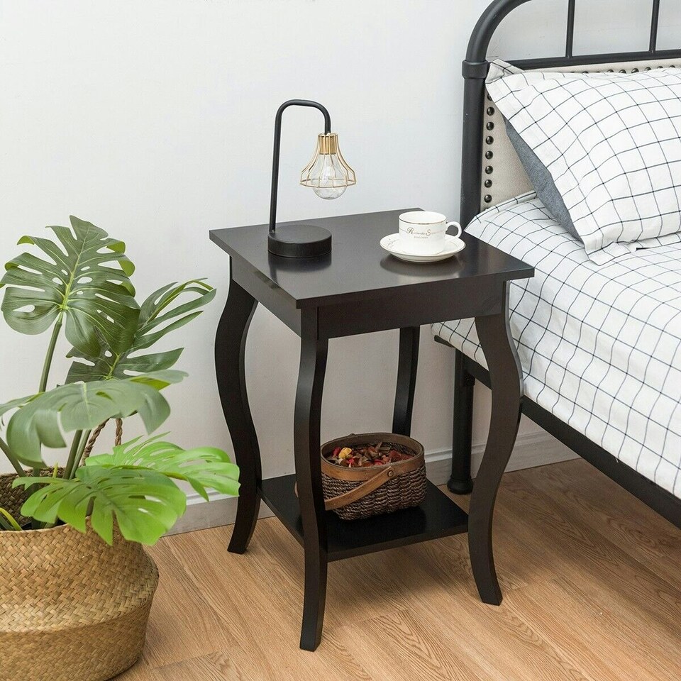 image 1 of COSTWAY End Table Living Room Accent Table Sofa Side Table Brown