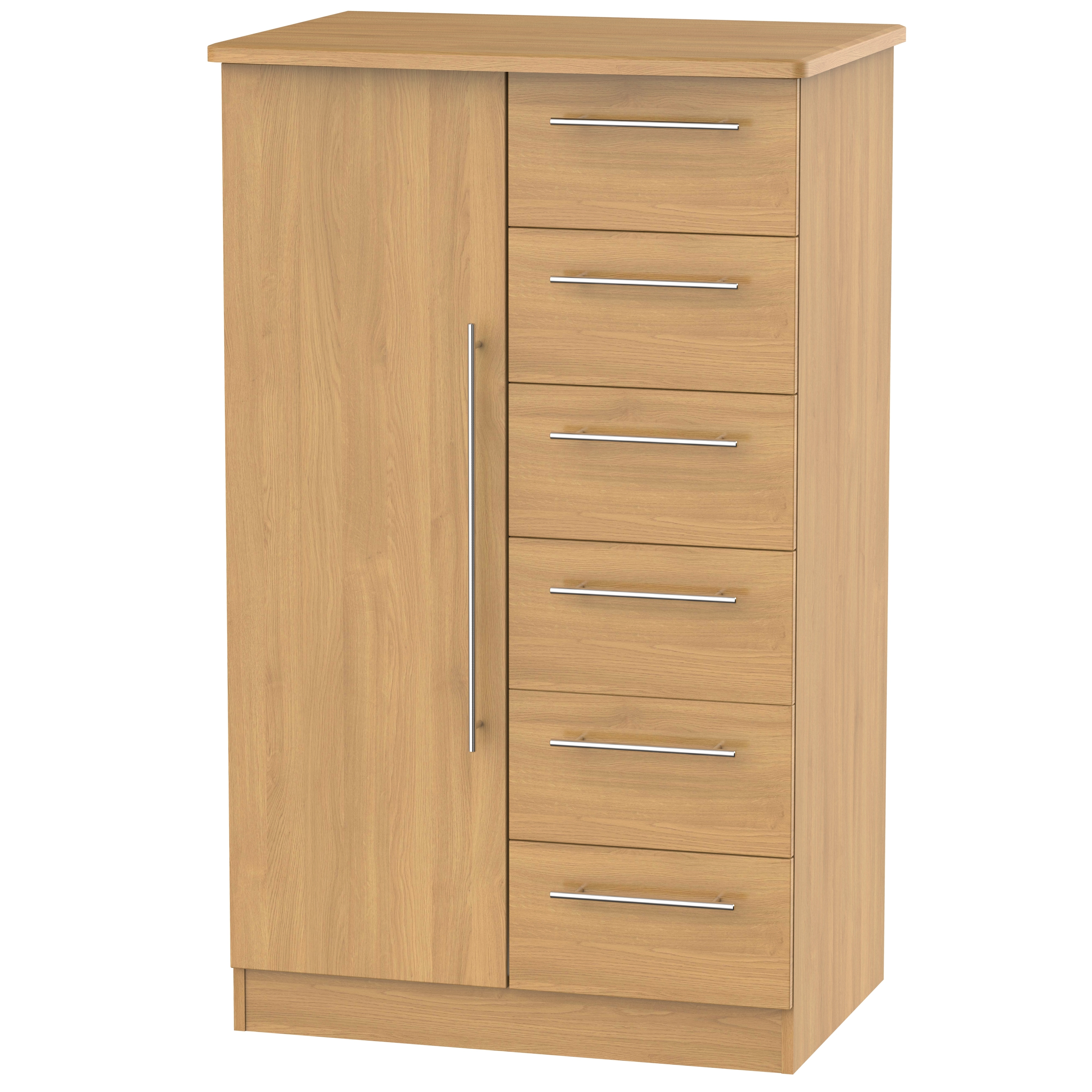 Carlton 1 Door 5 Drawer Childrens Wardrobe in Modern Oak