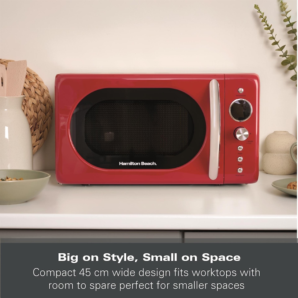 image 1 of Hamilton Beach 20L Retro Red Microwave